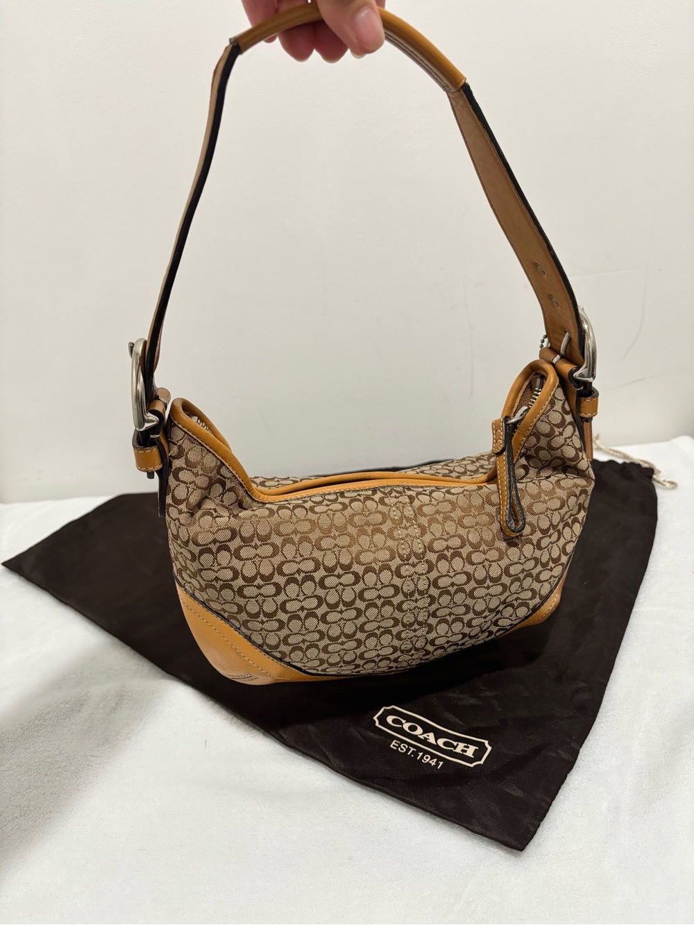 Vintage 2003 Mini soho Signature canvas hobo bag